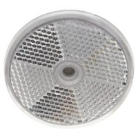 Round White Reflector 60mm Self Adhesive with Screw Hole